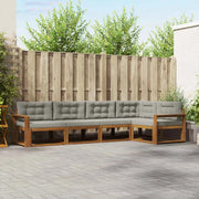 Set di divani da esterno 5 pcs Naturale e Grigio Chiaro