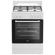 Beko FBST62110DW Cucina Gas ed Elettrica 60x60cm Bianca 4 Fornelli Forno 73L