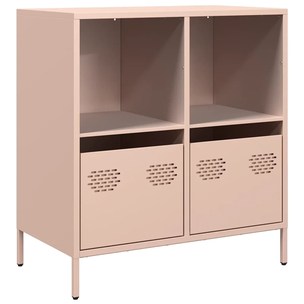 Credenza Rosa 68x39x73,5 cm in Acciaio Laminato a Freddo