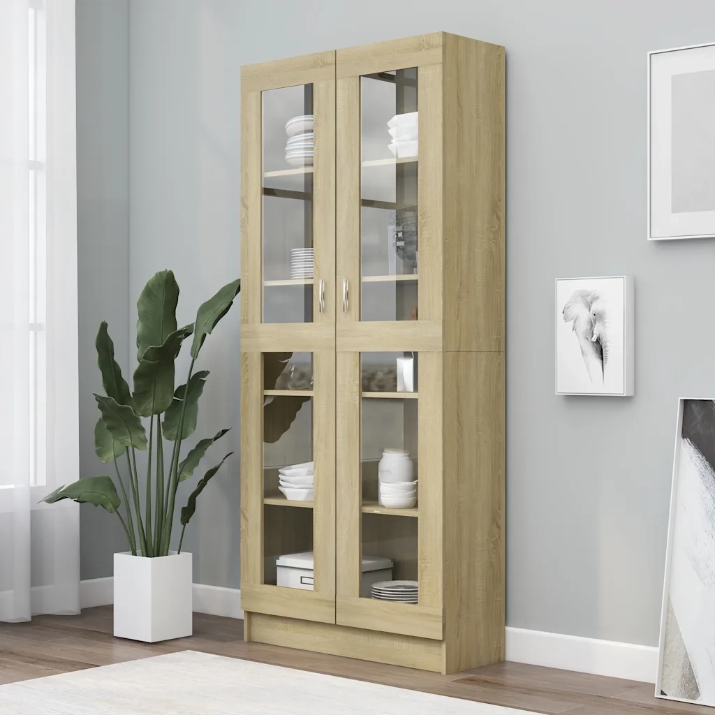 Armadietto Vetrina Rovere Sonoma 82,5x30,5x185 cm Multistrato CFW9131325