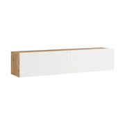 Mobile TV con 2 ante 29,5 x 140 x 31,5 cm effetto rovere rustico/bianco 03_0007783