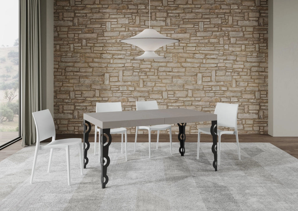 Tavolo allungabile 160/264x90 cm Karamay cashmere gambe antracite