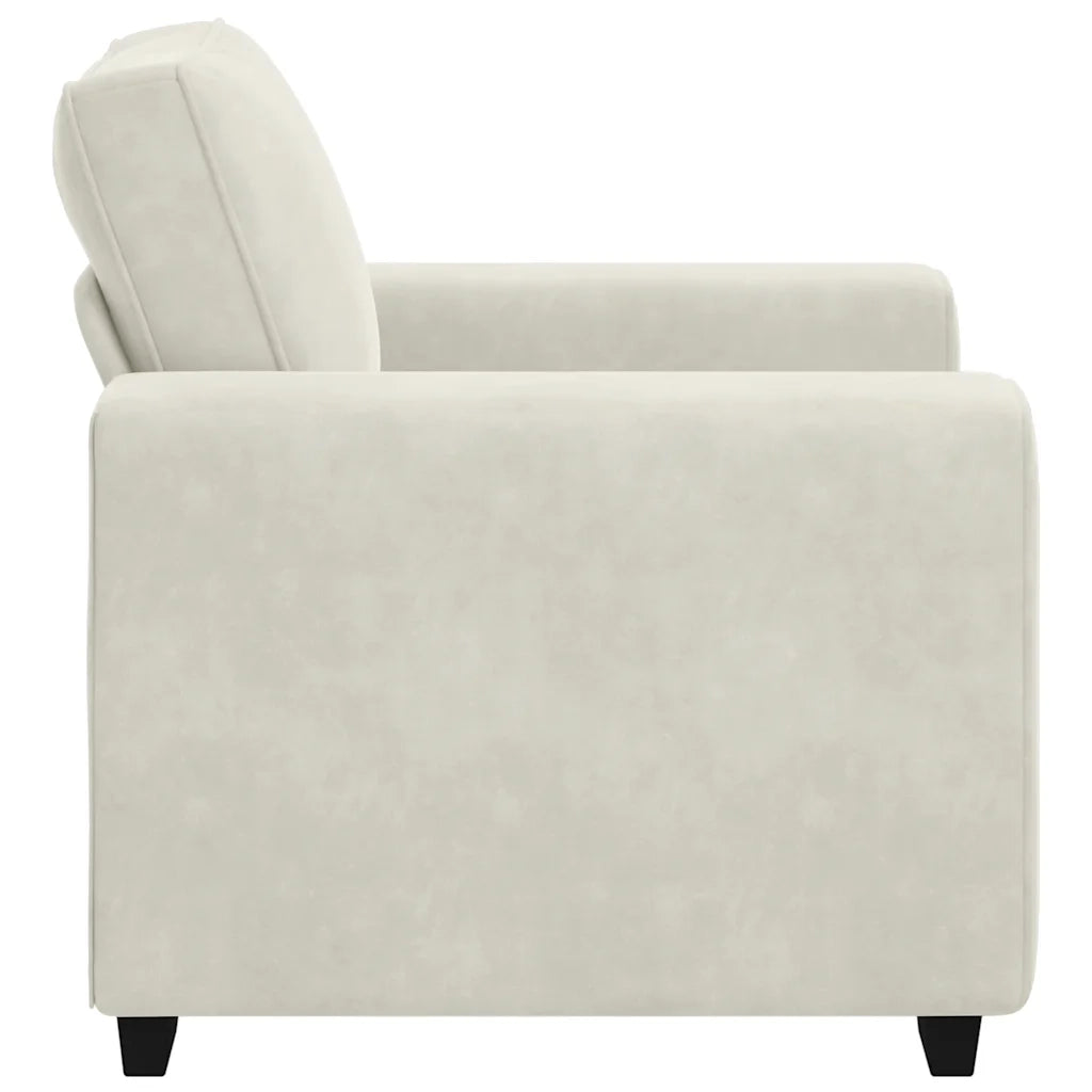 vidaXL Divano Sedia Crema 60 cm Velluto