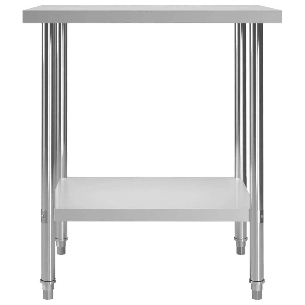 Tavolo da lavoro da cucina 80 x 60 x 85 cm acciaio inox 02_0001906