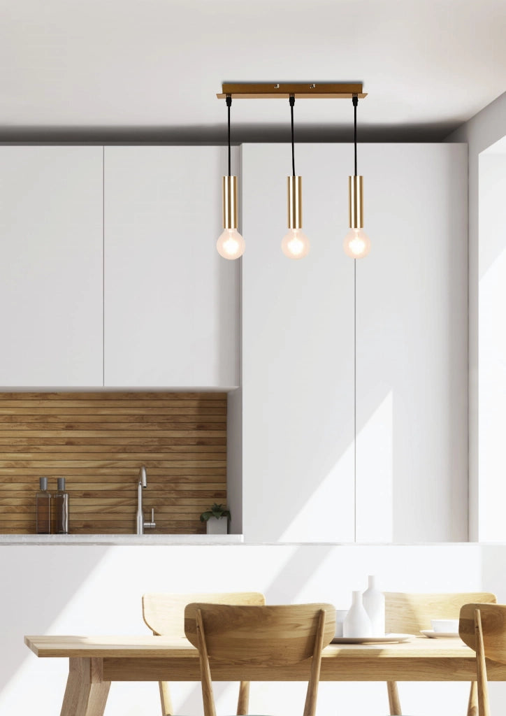 Lampada a sospensione Candellux Dallas 3xE27 oro dimmerabile