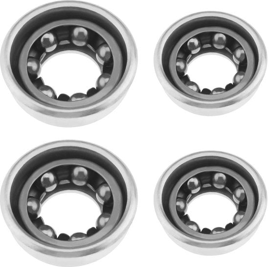 Kit di protezione per MTB - Set di 4 pezzi - Protezione anteriore 5/16 - Protezione posteriore 3/8 - Accessori per bicicletta - Materiale in metallo argentato - Inclusi supporti per catena e protezioni per manubri