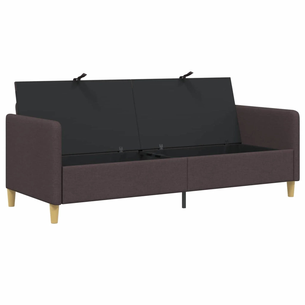 Divano con Storage Marrone Scuro 192 x 78 x 87 cm Poliestere 42036979