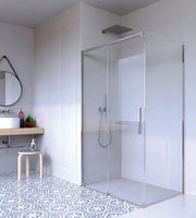 Box doccia 2 lati Fisso + Scorrevole Cristallo 8 mm Giava - Nice Soft Close - Misura: 80 x 150 x h190 cm