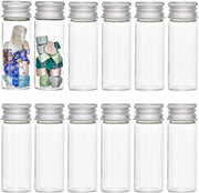 30 pezzi di bottiglie in vetro mini - 12ml bottiglie con perle di vetro - tubi di prova in vetro - Jars di vetro trasparenti con coperchi in alluminio - piccole bottiglie in vetro per liquidi DIY