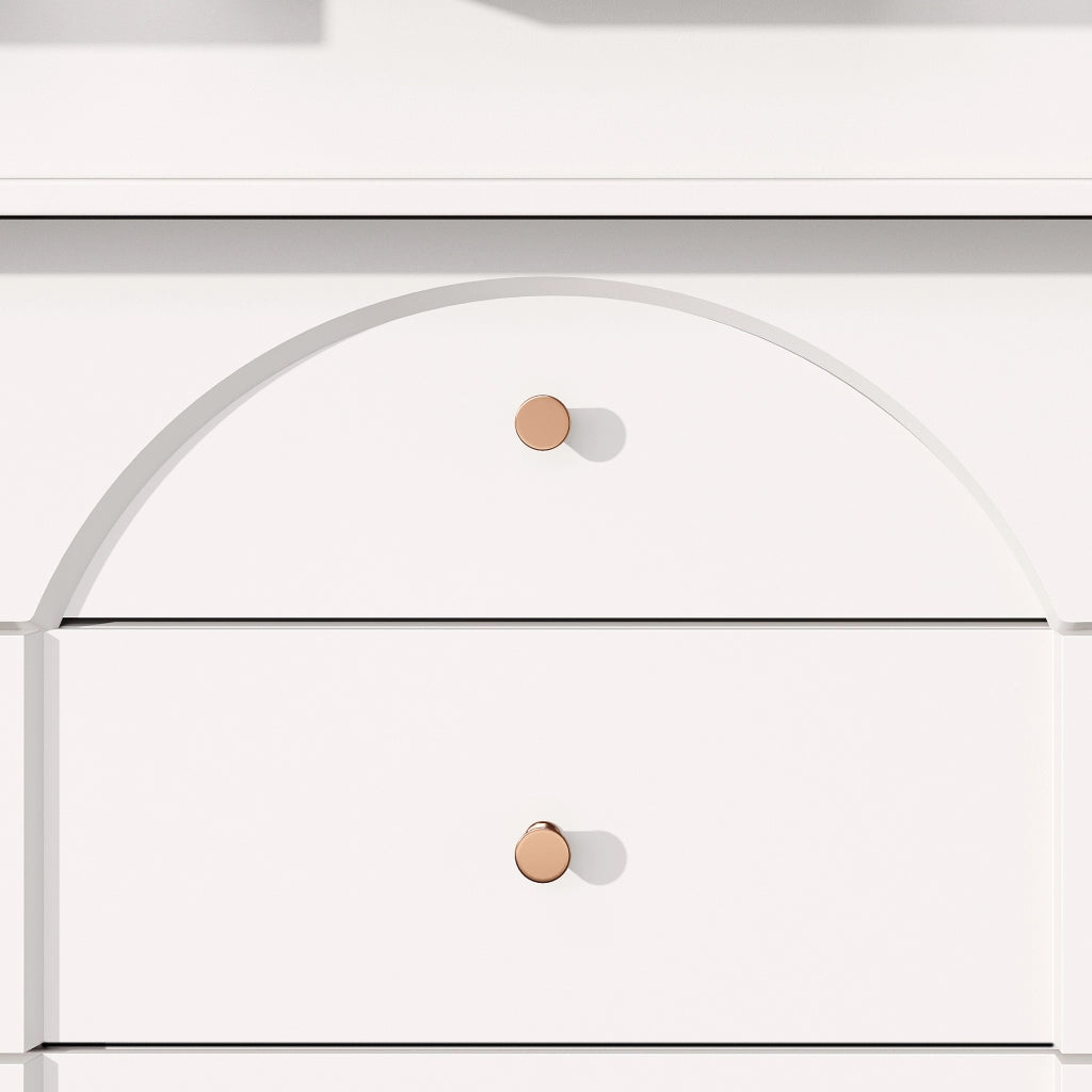 Tavolo allungabile in MDF con spazio contenitore e soft close, per cucina e soggiorno, bianco, 110-140 × 80 × 75 cm