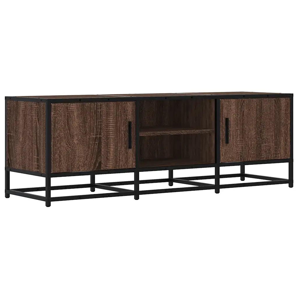 Mobile TV Rovere Marrone 120x35x41 cm Legno Multistrato Metallo