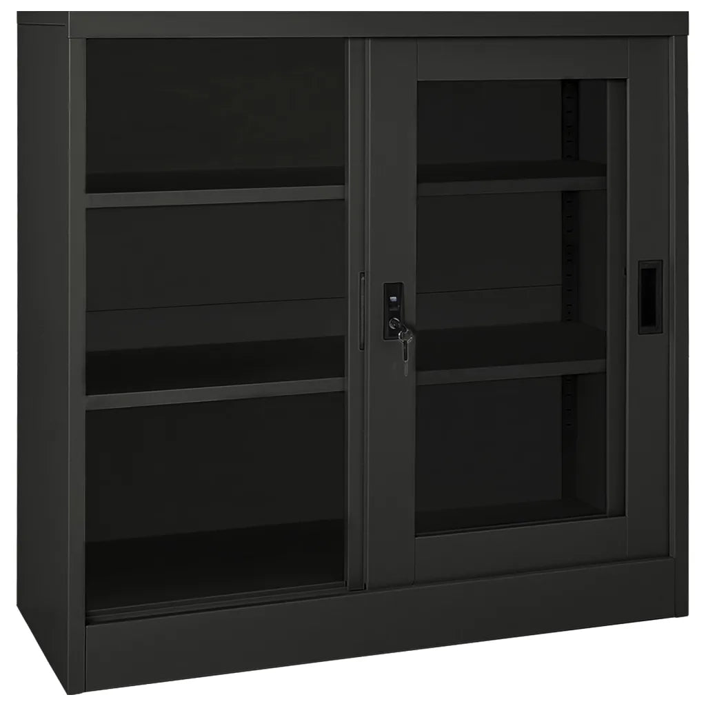 Armadio con Ante Scorrevoli Antracite 90x40x90 cm in Acciaio 335957