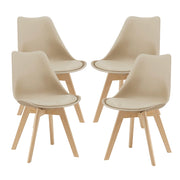 Set di 4 sedie da pranzo in similpelle color faggio beige 03_0006760