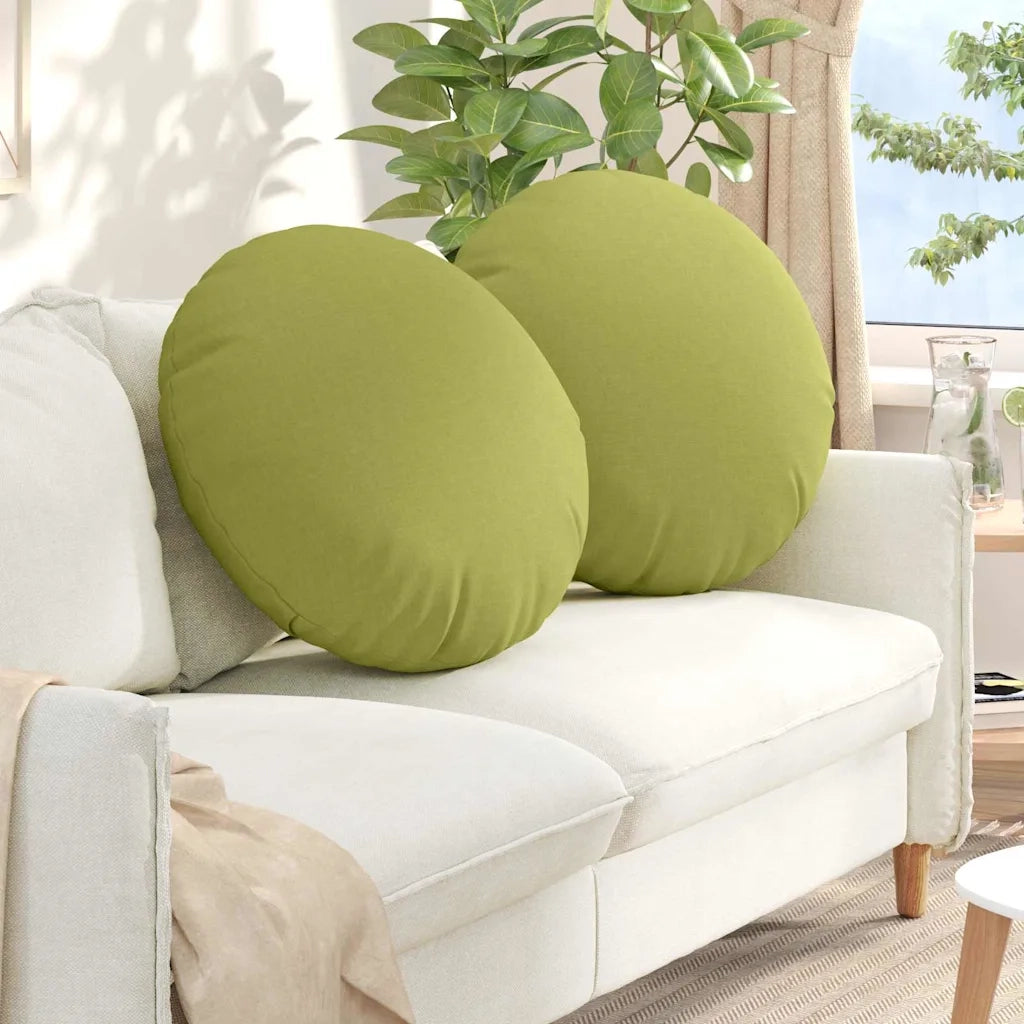 Cuscini per Seduta 2 pcs Verde chiaro Ø80 x 29 cm Tessuto