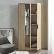 Armadio Guardaroba Eiselfing con 4 Scomparti 176 x 80 x 52 cm Effetto Rovere [en.casa]