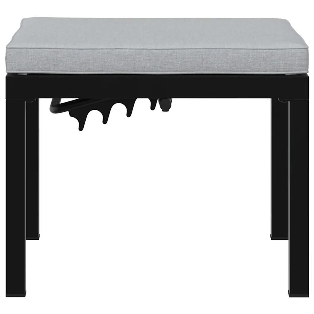 Panche Giardino con Cuscini 2 pz Nere Acciaio Verniciato Polvere CFW2229434