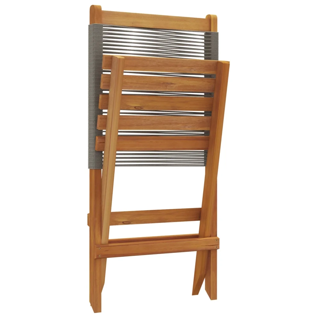 Sedie da Giardino Pieghevoli 8pz Grigie Legno Massello Acacia 3214633