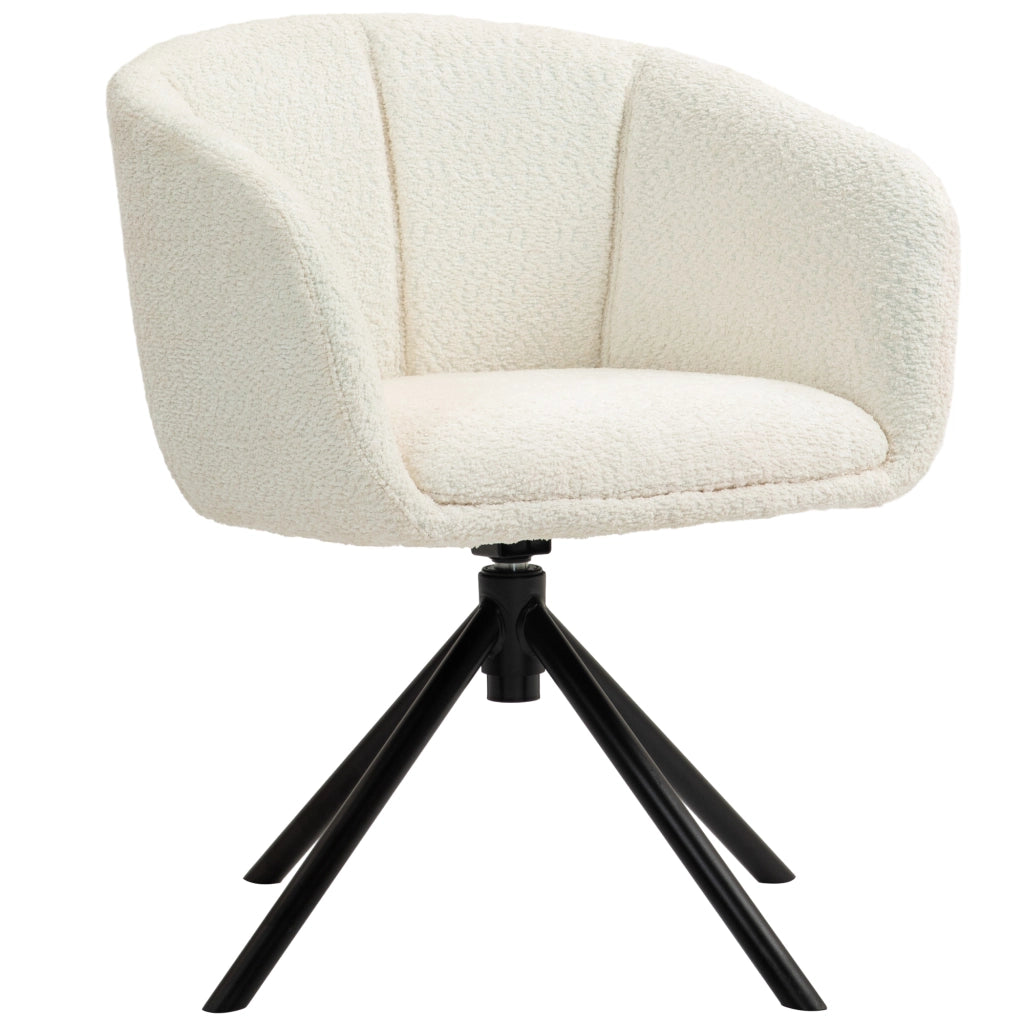 Sedia da pranzo girevole 360¡ã ¨C Xylo ¨C seduta imbottita, 58,5x59x78,5 cm, crema