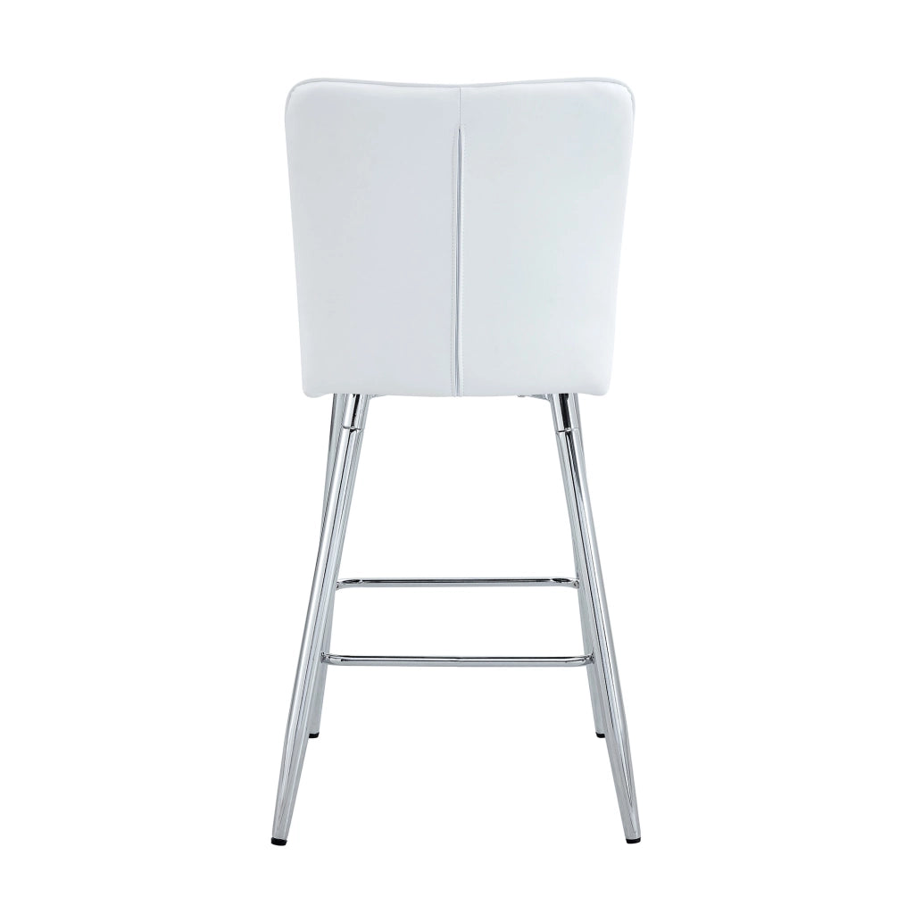 Set 2 Sedie da Bar ¨C MINIMAL ¨C Struttura in PU, Schienale Ergonomico, Bianco, 101 cm