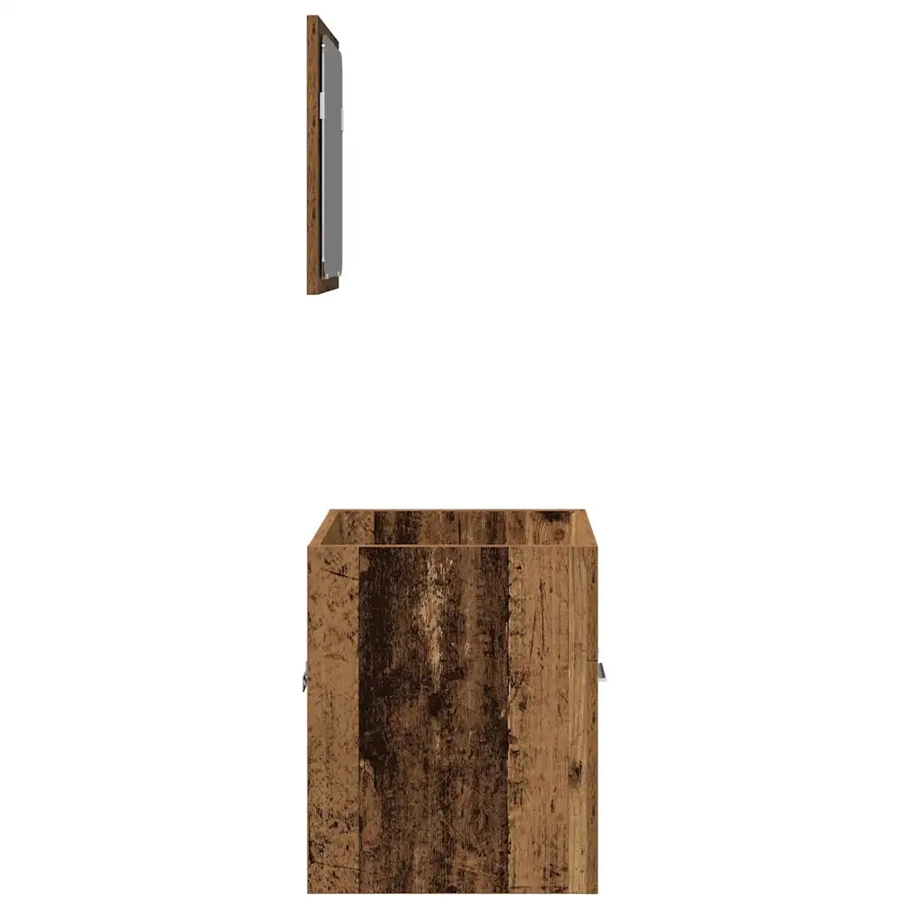 Set Mobili da Bagno 2 pz Legno Antico in Legno Multistrato 862036