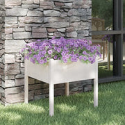 Fioriera da Giardino-Vaso da Esterno Bianca 70x70x70 cm Legno Massello di Pino 495619
