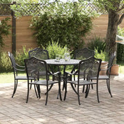 Set da Pranzo per Giardino 7 pcs Nero Alluminio 3334705