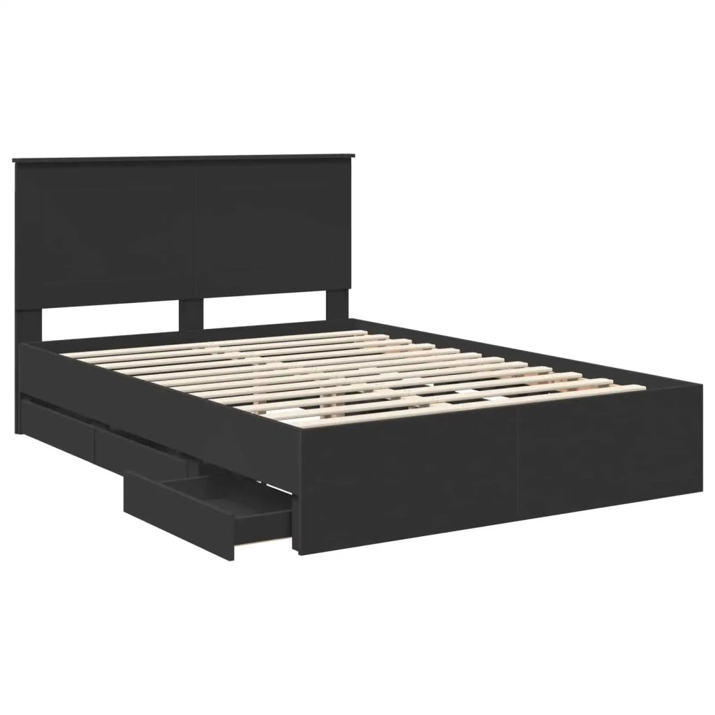 Struttura del letto Nero 140 x 190 cm Legno Ingegnerizzato
