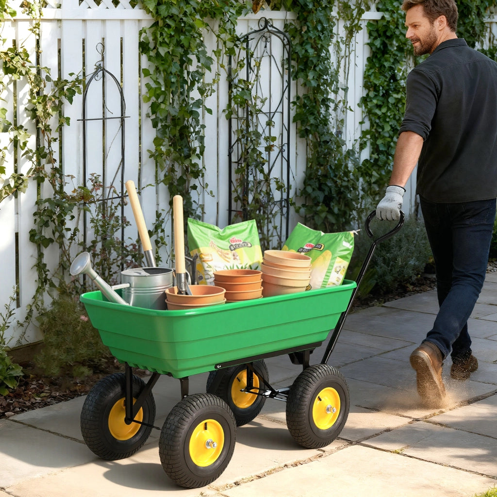 Carrello Giardino Inclinabile Verde ¨C Zephmum ¨C 109x52x94 cm