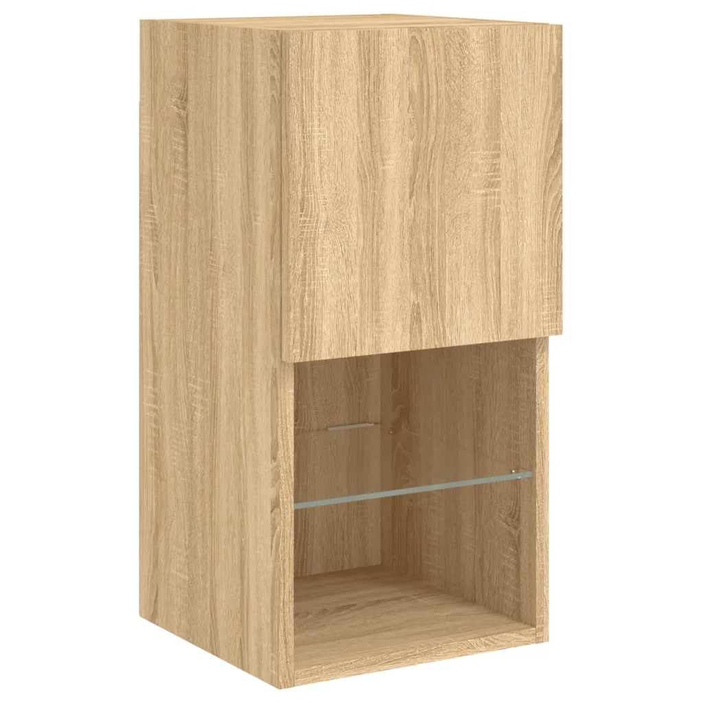 Mobili TV a Muro con LED 6pz Rovere Sonoma Legno Multistrato 3216706