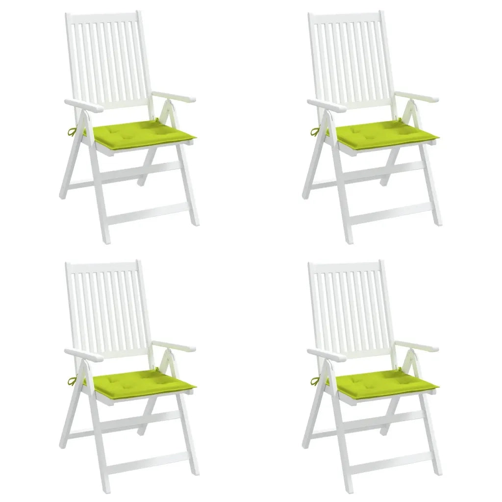 Cuscini Sedie Giardino 4 pz Verde Brillante 50x50x3 cm Tessuto