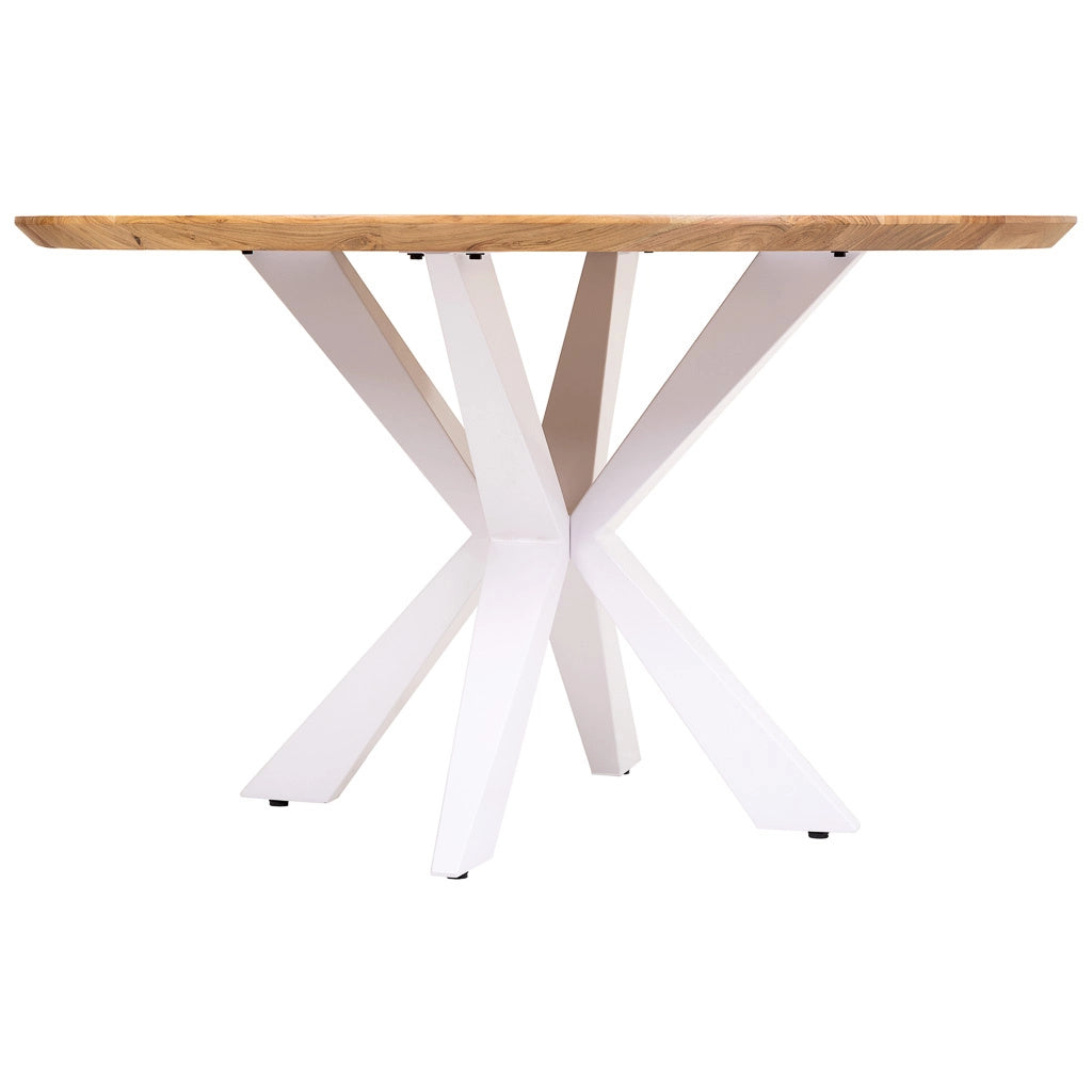 Tavolo da pranzo Swiss Edge gamba a ragno svizzera in legno D130x77