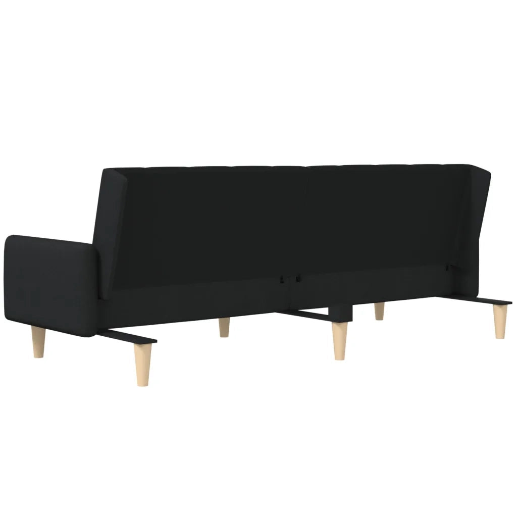 Divano Letto a 2 Posti Nero in Tessuto 375760
