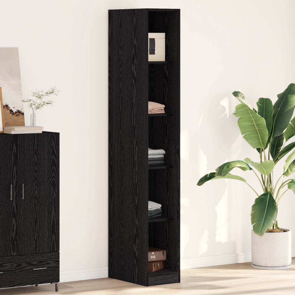 Armadio rovere nero - 30x50x200 cm, Realizzato in legno ingegnerizzato