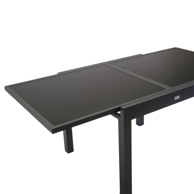 Tavolo alluminio boise allungabile antracite quadro cm 90/180x90h75