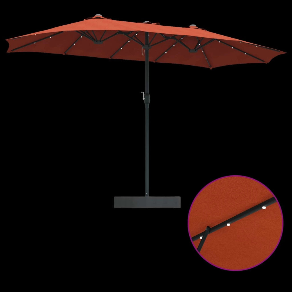 Ombrello da giardino Terracotta 385 x 209 x 244 cm Poliestere 42003288