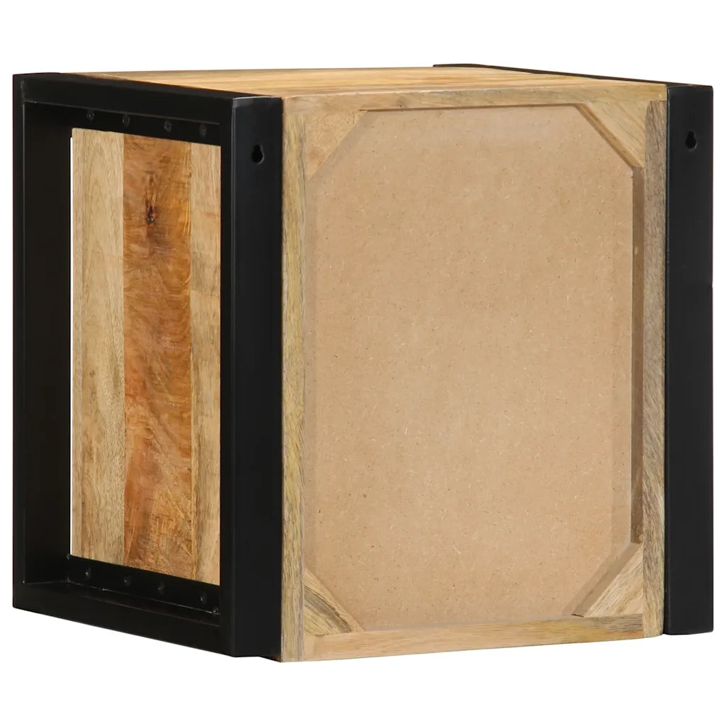 Comodino-Tavolino da notte 40x35x40 cm in Legno Grezzo Massello di Mango 689523
