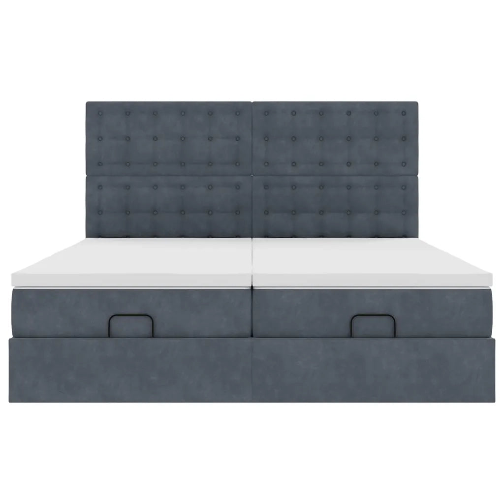 Struttura Letto Pouf con Materassi 160x200 cm in Velluto 3313803