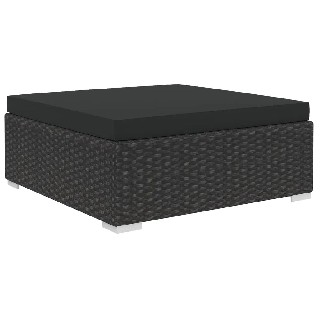 Set Divani da Giardino 10 pz con Cuscini in Polyrattan Nero 46756