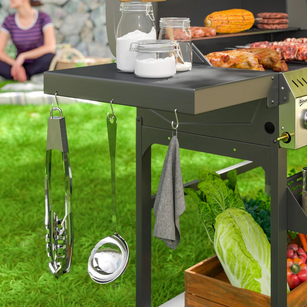 Barbecue a gas 4 bruciatori con piano cottura laterale ¨C Zephmum ¨C Nero 135x55x103 cm