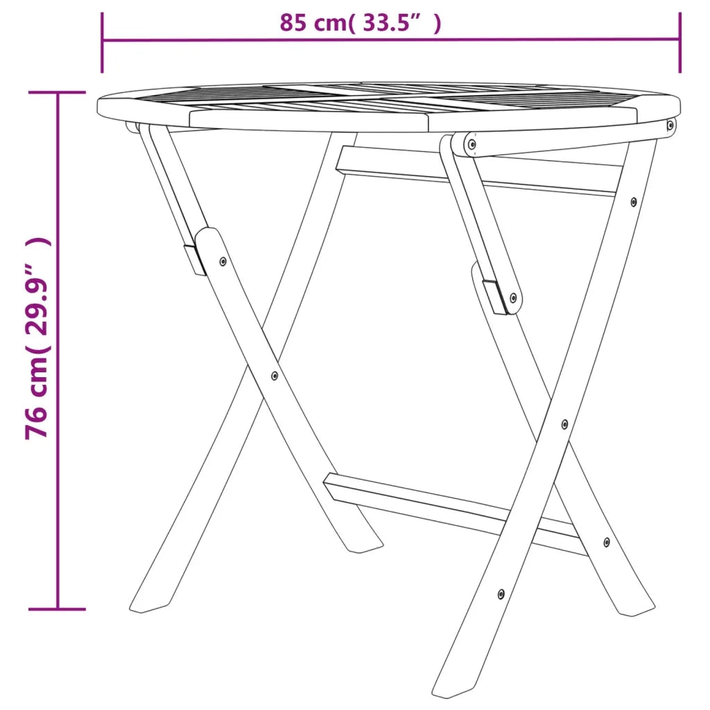 Set da Pranzo per Giardino 5 pz in Legno Massello di Teak 3155018