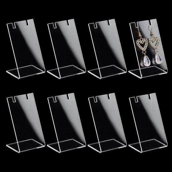 Oggetto di Display per Collane - Supporto per Orecchini - Materiale Acrilico - Standard per Gioielli - Retro Illuminato - Dimensioni 33 x 43 x 76 cm - Pacchetto da 10 Unità
