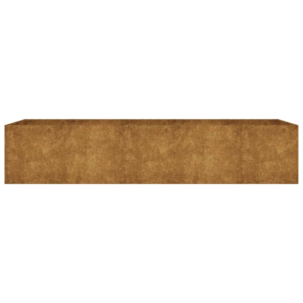 Portavaso per fioriera aiuola rialzata piante fiori terrazzo giardino giardino 200 x 80 x 40 cm acciaio corten marrone 02_0039404