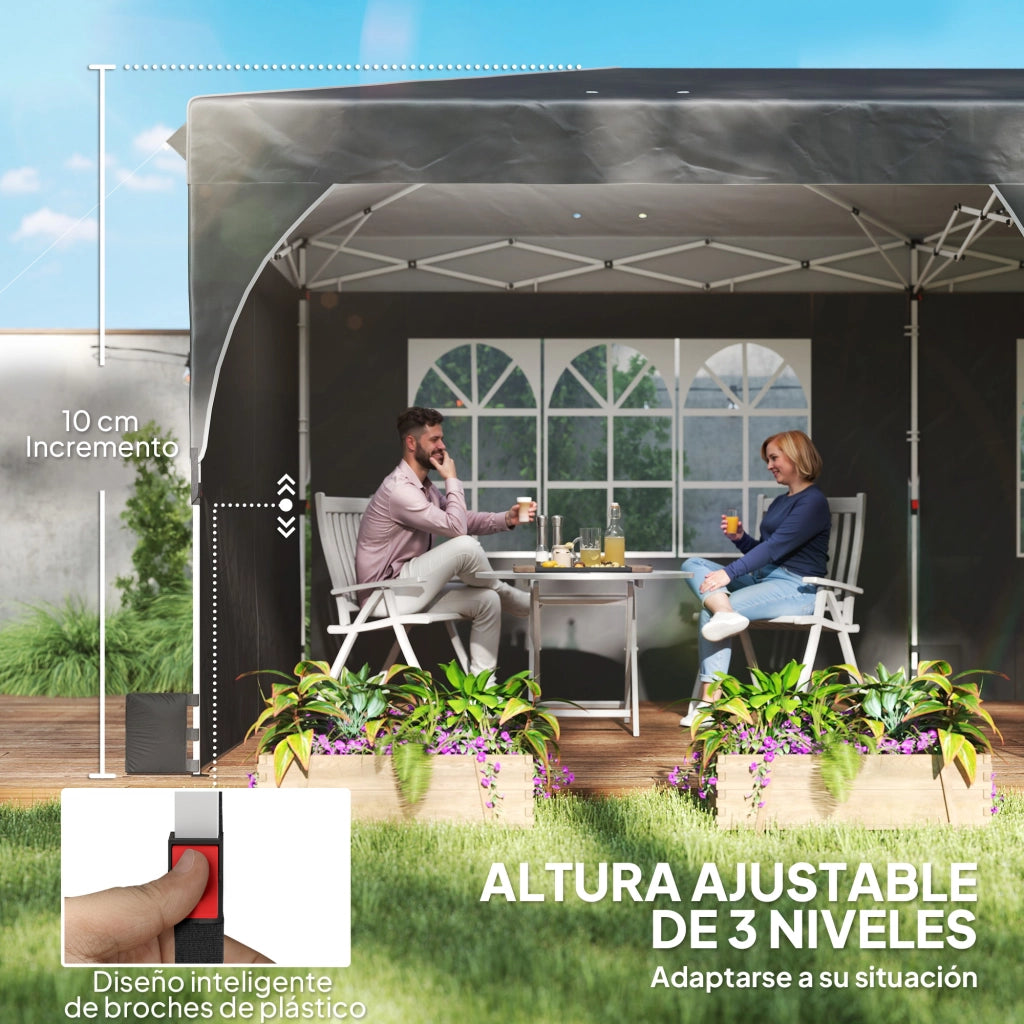 Tenda da Giardino Pieghevole ¨C Zephmum ¨C Grigio Scuro 6x3 m
