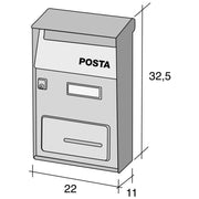 ALUBOX FT Cassetta Postale Da Esterno 32,5X22X11 Cm Cassetta Posta Con Tettuccio Superiore Cassetta Lettere Prelievo Frontale Cassetta Della Posta Formato Lettera COLORE: ANTRACITE