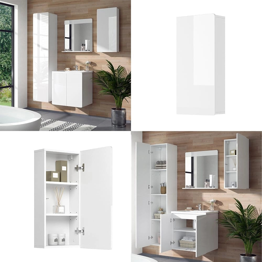 Mobile bagno Izan, Bianco, 36.6 x 76.6 cm, a parete, combinabile con altri mobili da bagno Izan