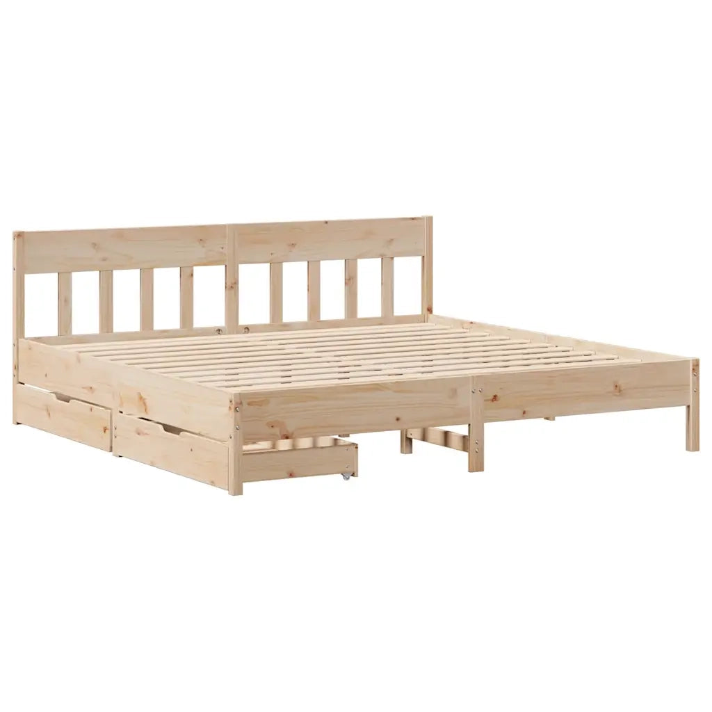 Letto senza Materasso 200x200 cm in Legno Massello di Pino 3301854