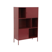 Credenza industriale in metallo con 6 scomparti, bordeaux
