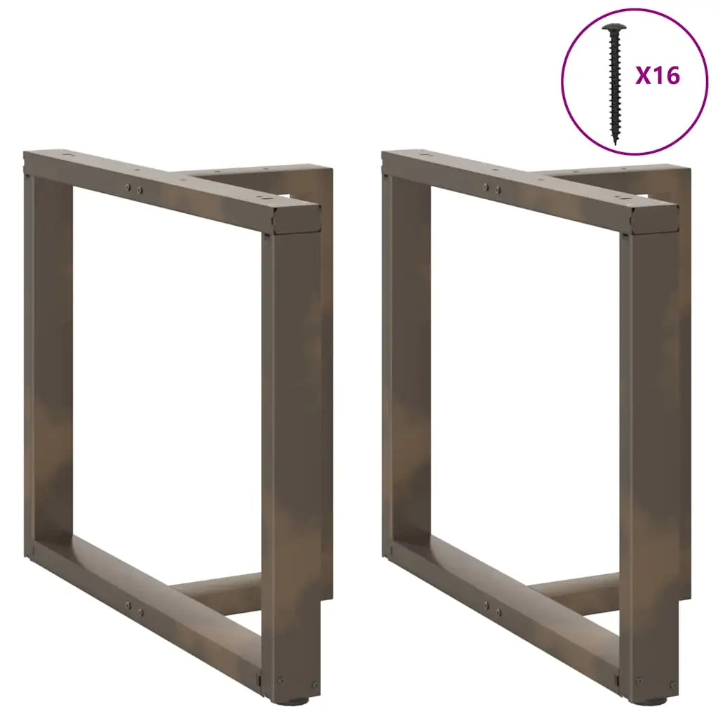 Gambe per tavolo da pranzo a forma di T 2 pz nere 90x35x(72-73) cm in acciaio 4013067