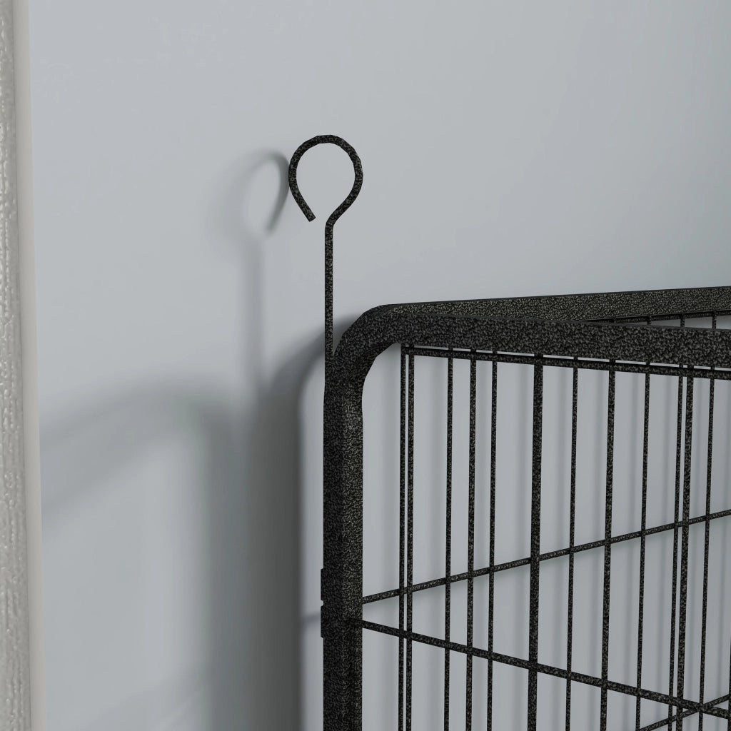 Recinto per Cani Pieghevole 82x82x60 cm in Metallo Grigio