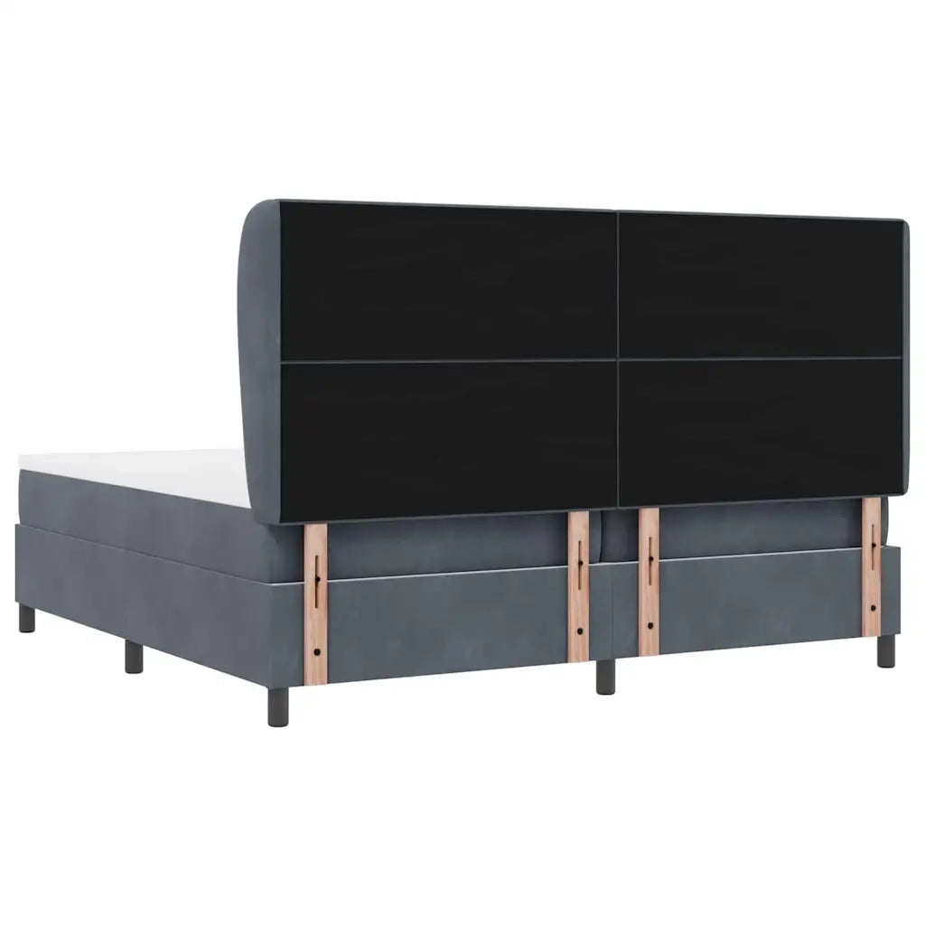 Letto a molle con materasso Grigio scuro 200 x 200 cm Velluto 3340947